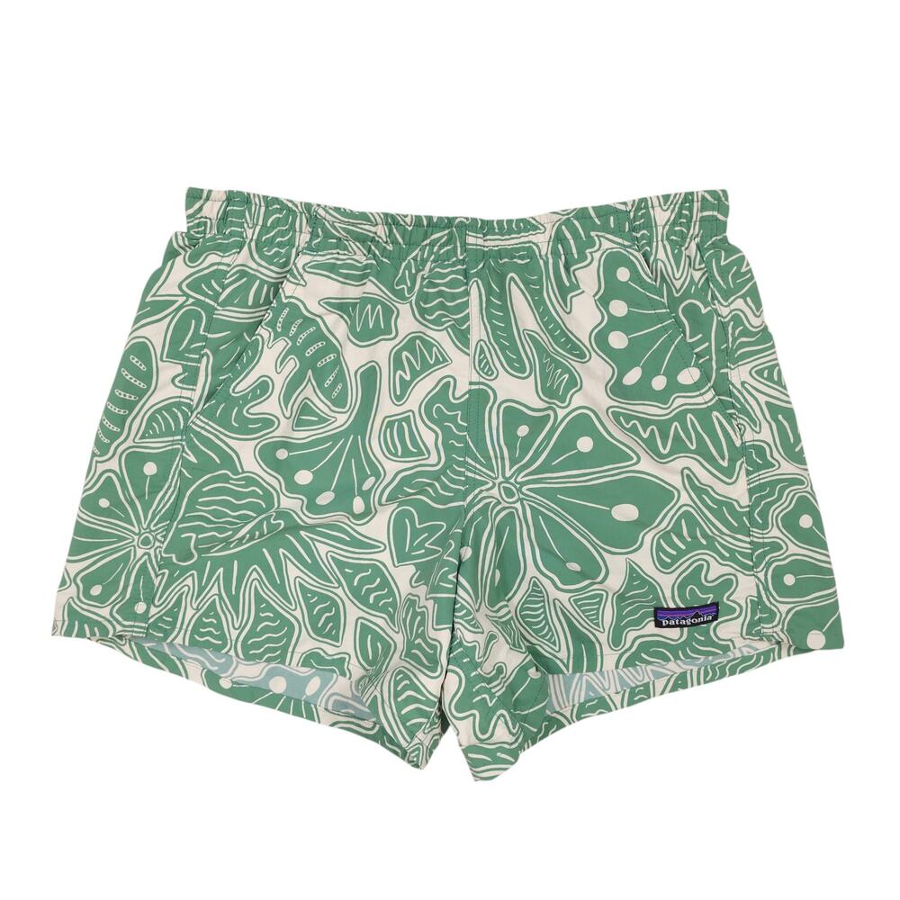 Patagonia Women's Baggies Shorts Bees and Flowers: Heartleaf Green Sz XS